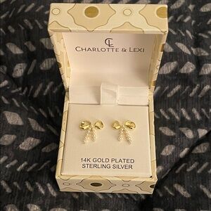 Charlotte & Lexi Gold Bow Earrings